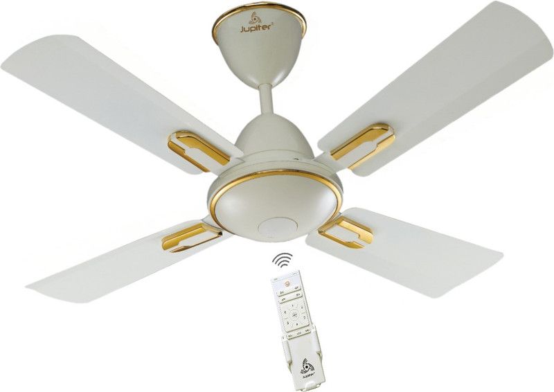 JUPITER Bullet BLDC 36" (900 mm) 4 Blade Energy Efficient Remote Controlled C/Fan 900 mm BLDC Motor with Remote 4 Blade Ceiling Fan  (Ivory, Pack of 1)