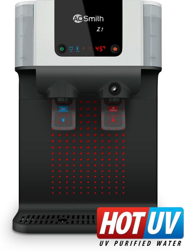 AO Smith Z1 10 L UV Water Purifier with Ultra Violet Lamp,Instant Mineralized Hot Water  (Black)