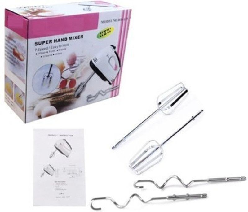 SRetail Super Electric Egg Bitter Hand Mixer to Make Cake, Pastry, Ice-Cream etc. with Stainless Steel Front blades 265 W Electric Whisk (Grey) 260 W Hand Blender  (White)