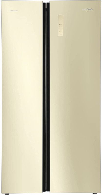 Lloyd 587 L Frost Free Side by Side Refrigerator  (Gold Glass, GLSF590DGLT1LB)