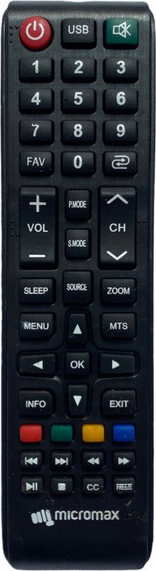AS TECHNOLOGIES MX-CC LCD/LED Remote Compatible for Micromax LCD/LED Remote Controller  (Black)