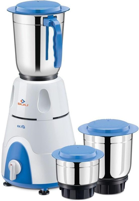 BAJAJ GX 3 500 W Mixer Grinder (3 Jars, White)