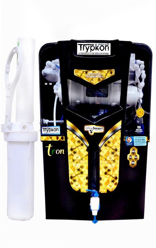 trypkon TRON-4 MINERALS CARTAGE 10 L RO + UF + UV + UV_LED + TDS Control Water Purifier  (Black)