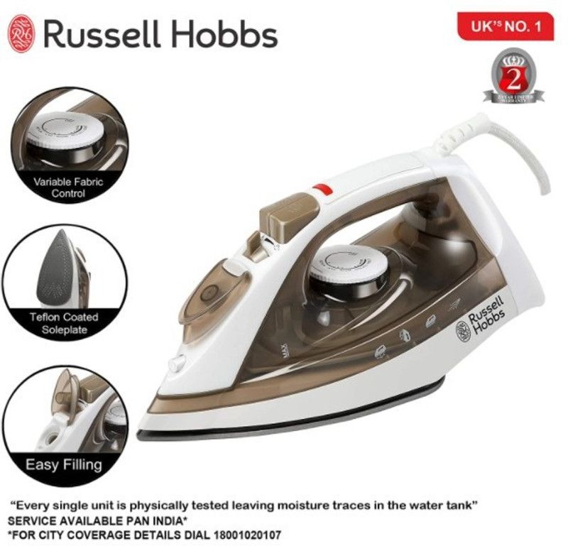 Russell Hobbs Glide 1600 W Steam Iron  (Brown & White)