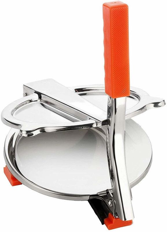 Dharam Paul Traders Manual Stainless Steel Puri Maker Press Machine with PRE Fitted Handle Roti and Khakra Maker