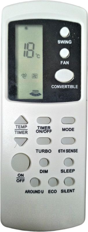 Ehop Compatible Remote Control for AC with Turbo, Eco and Around you Buttons VE-210B Whirlpool Remote Controller  (White)