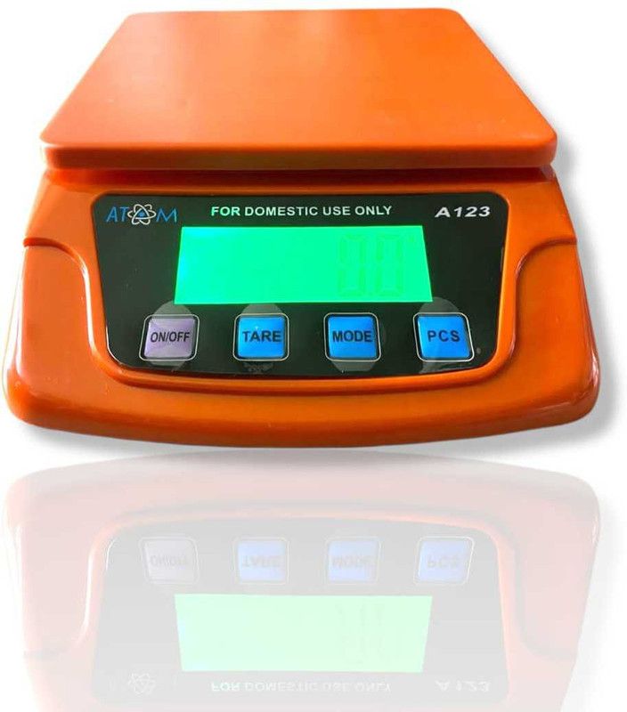 ZUMMY ATOM A 127 10kg x 1gm kitchen weighing scale | food scale | Electronic weight machine for health and fitness | Digital multipurpose weighing scale for home, kitchen, bakery and grocery Weighing Scale Weighing Scale  (Orange)