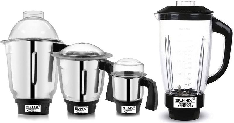 Su-mix Juicer Jar WO, Dry, Liquid and Chutney Jar for Mixer Grinder Set of 4 SA105 Mixer Juicer Jar  (1500 ml)