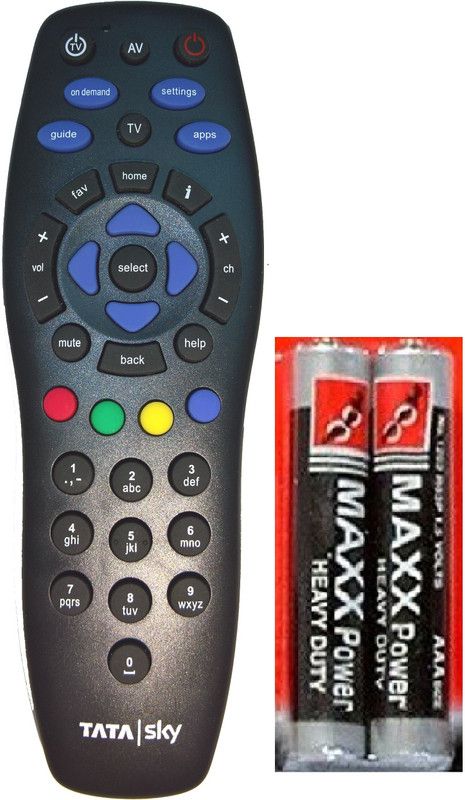 ZEEPEE with 2pc battery Remote For Tata Sky DTH Tata sky Remote Controller  (Black)