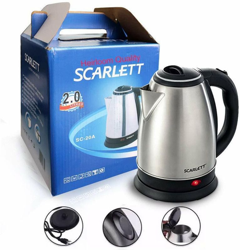 INTROK INTROK_NIC215_SCARLETTKETTLE Electric Kettle  (2 L, Silver, Black)