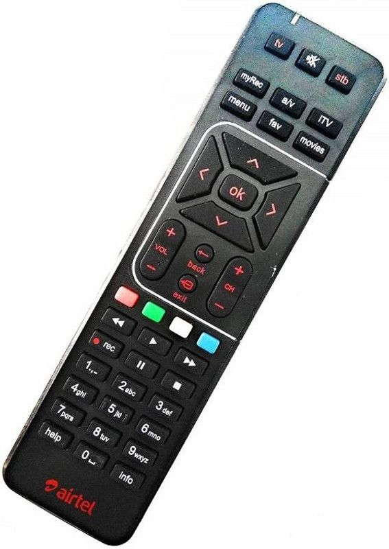 Airtel Universal Digital Tv DTH 100% Original HD Recording Airtel Remote Controller  (Black)