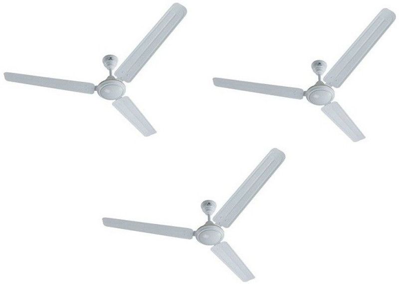 BAJAJ New Bahar 1400 mm White CF 1400 mm 3 Blade Ceiling Fan  (WHITE, Pack of 3)