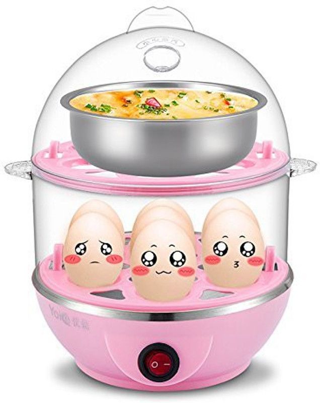 Gney Multi Function Two Layer Electric Egg Boiler Steamer - Pink Multi Function Two Layer Electric Egg Boiler Steamer - Pink Egg Cooker  (Pink, 14 Eggs)