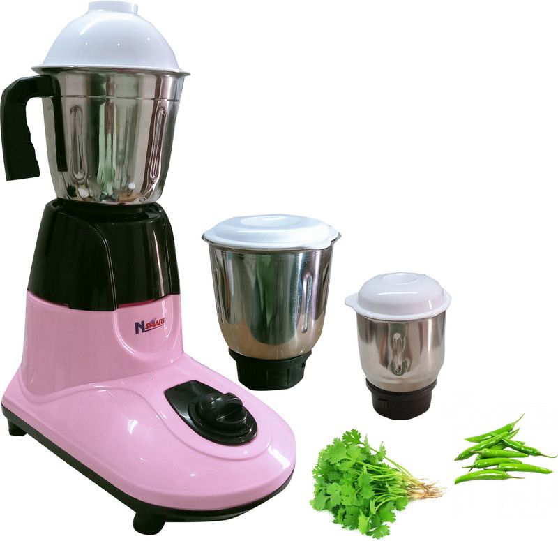 Nsmart by nsmart BN0056 750 wat 230 Juicer Mixer Grinder (3 Jars, Pink)