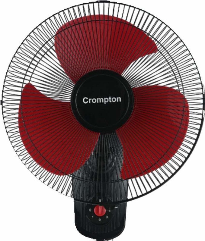 Crompton High Speed Torpedo 16" 400 mm Silent Operation 3 Blade Wall Fan  (Red Black, Pack of 1)