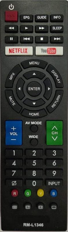 Ehop Remote Control for LED LCD Smart TV Sharp Remote Controller  (Black)