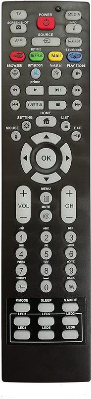 Akshita TV Compatible For All Types of LED LCD Plasma Smart TV Universal Remote Control Branded and Chinese LED LCD Plasma Smart TV Remote Controller  (Black)