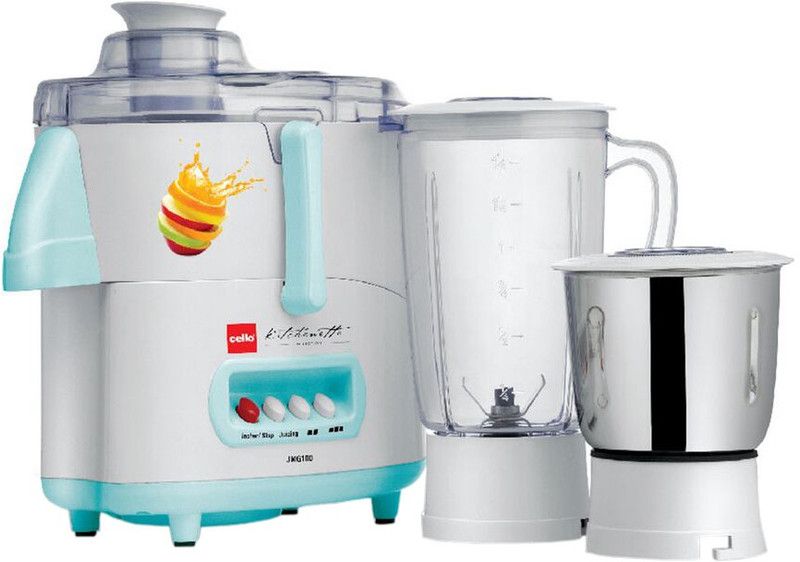 cello JMG 100 500 W Juicer Mixer Grinder (2 Jars, White, Blue)