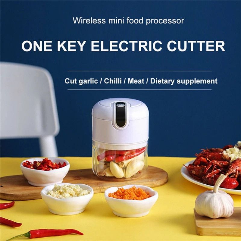 greenmonkey Wireless Electric mini USB Rechargeable Garlic chopper/ 250 ml Electric Vegetable & Fruit Chopper  (1*USB Garlic Chopper, 1 USB Cable)