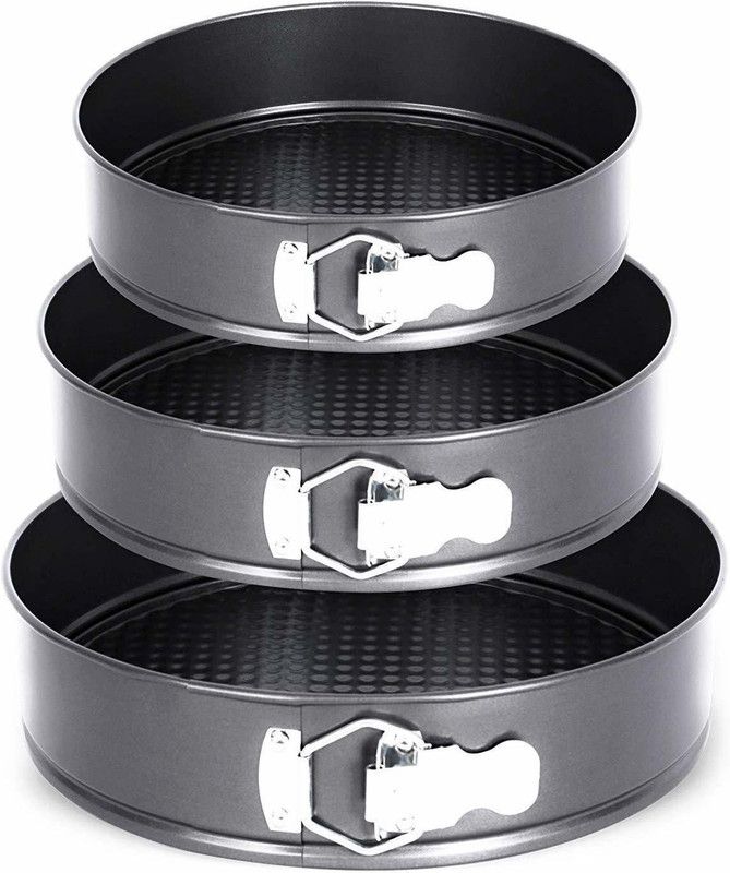 appigo 3 PC Aluminium Round Shape Teflon Non-Stick Cake Mould/Cake Tin for Baking (24/26/28 cm) Full Cake Maker Cake Maker