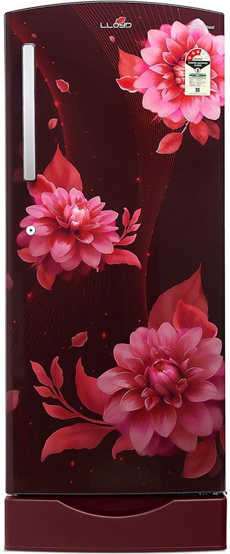 Lloyd 225 L Direct Cool Single Door 3 Star Refrigerator with Base Drawer  (Begonia Wine, GLDF243SBWS2PB)