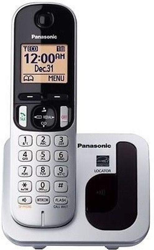 Panasonic KX-TGC210 Cordless Landline Phone  (Silver, White, Black)