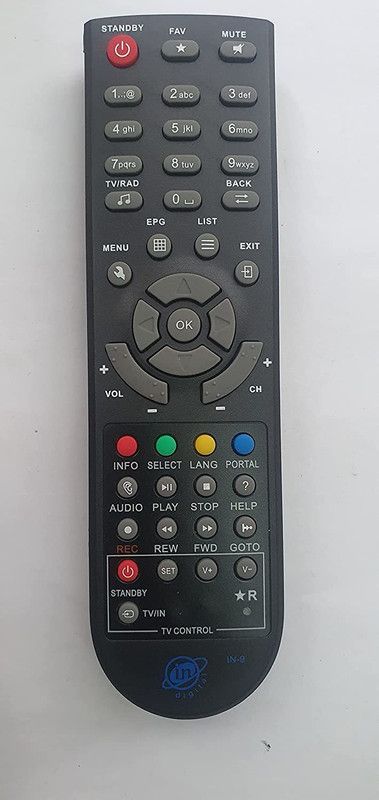TVE in Digital Set up Box Remote Control INDIGITAL Remote Controller  (BALCK)