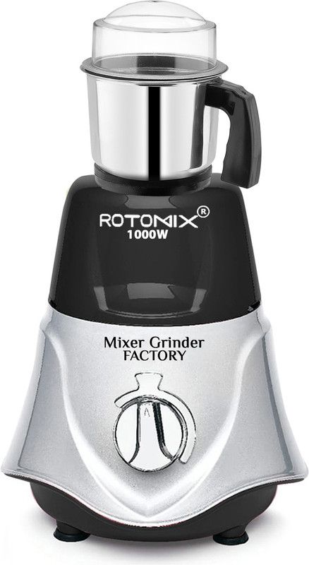 Rotomix Rocket Mixer Grinder with Stainless Steel Chutney Jar (350 Ml) MGFF198 Rocket Chutney Jar 1000 Mixer Grinder (1 Jar, BLACKSILVER)