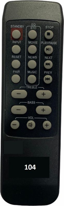 Upix 104 Home Theatre Remote Marq Home Theater (EXACTLY SAME REMOTE WILL ONLY WORK) Remote Controller  (Black)