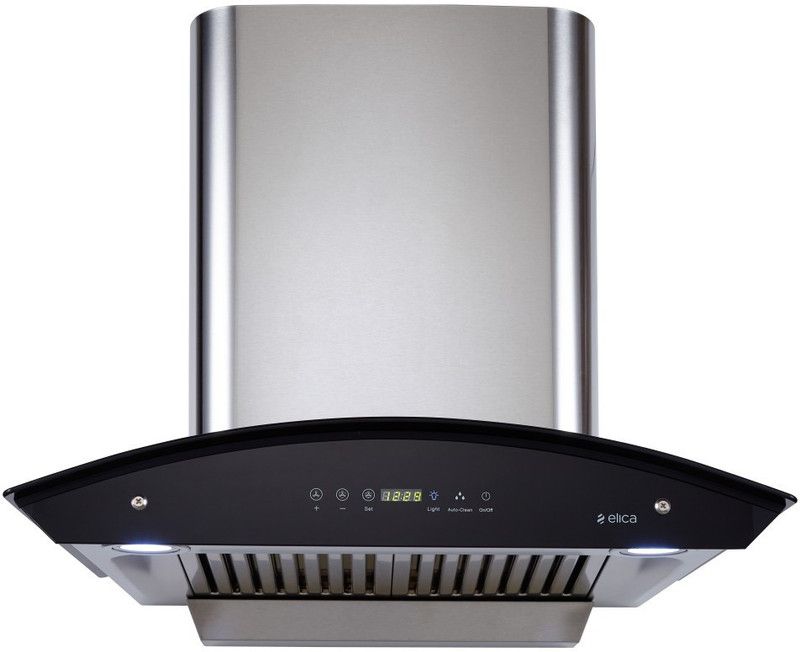 Elica WD HAC TOUCH BF 60 SS with Installation Kit Included Auto Clean Wall Mounted Chimney  (Silver 1200 CMH)