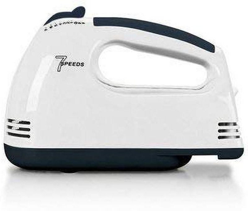 HUDABAR ABS Plastic -Speed Lightweight Hand Mixer with Chrome Beater and Dough Hook 180 W Electric Whisk, Hand Blender  (White)