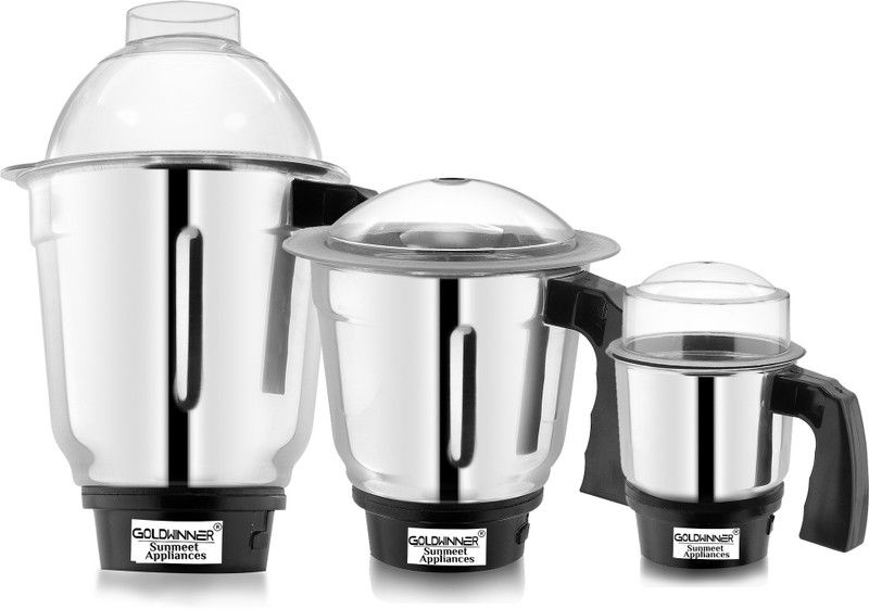 Goldwinner Dry Jar, Liquid Jar, Chutney Jar for Mixer Set of 3 (350, 700, 1000 ML) SA86 Mixer Juicer Jar  (1000 ml)