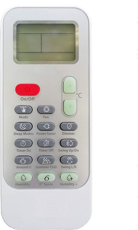 LipiWorld 129A DG11J1-53 intellicomfort 6th Sense AC Remote Compatible Whirlpool AC Remote Controller  (White)