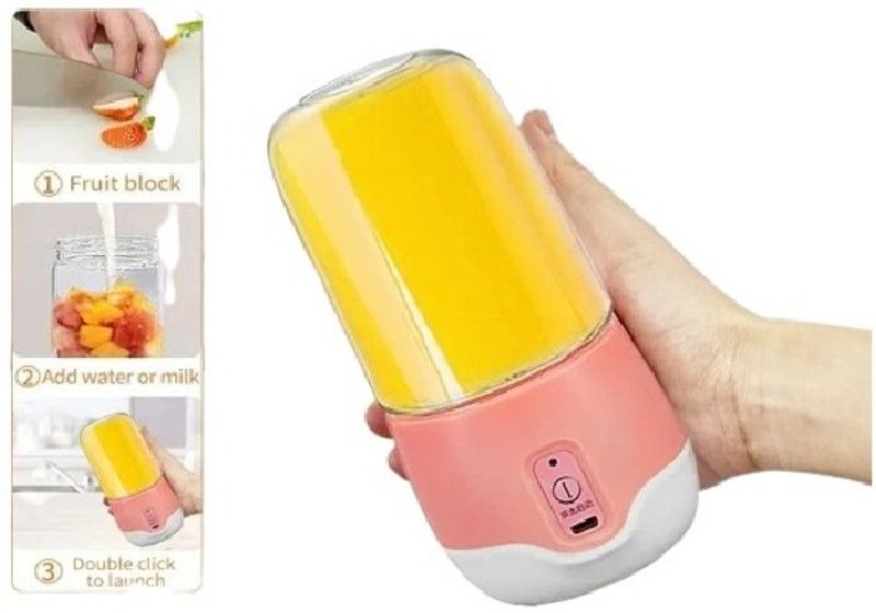 Bs Spy USB portable plug-in electric centrifuge mixer mill mixer 300ml. 35 Juicer Mixer Grinder (1 Jar, Pink)