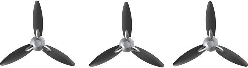 USHA Bloom Daffodil pack of 3 1250 mm 3 Blade Ceiling Fan  (Sparkle Grey & Black, Pack of 3)