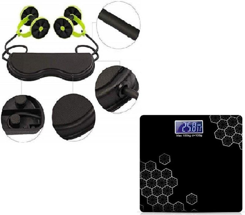 Jahap Creation Automatic Personal Digital Weight Machine With Large LCD Display and 4 Sensor Technology For Accurate Weight Measurement Weighing Scale Weighing Scale and marty revolex xtreme for men Ab Exerciser Weighing Scale  (Black)