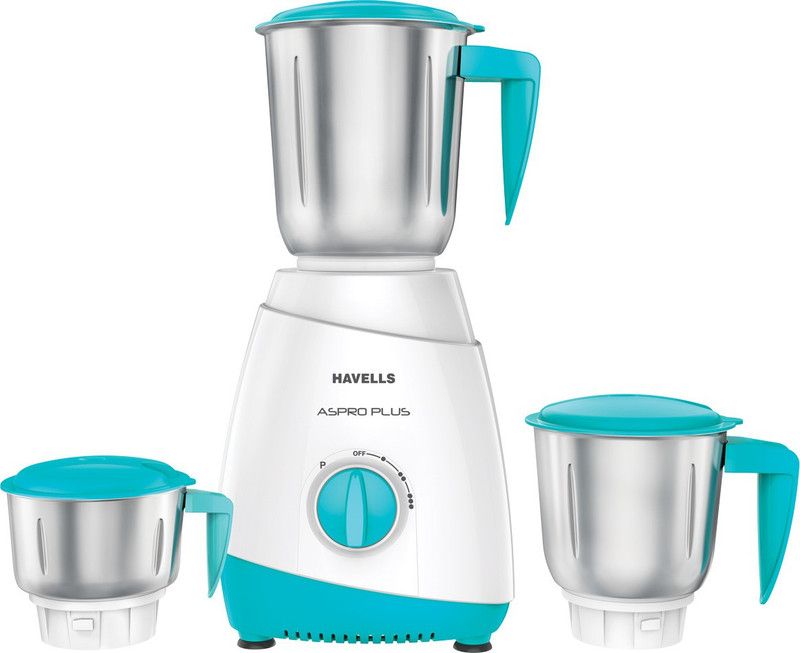 RPM Airtech Aspro Plus 500 Mixer Grinder (3 Jars, White and Blue)