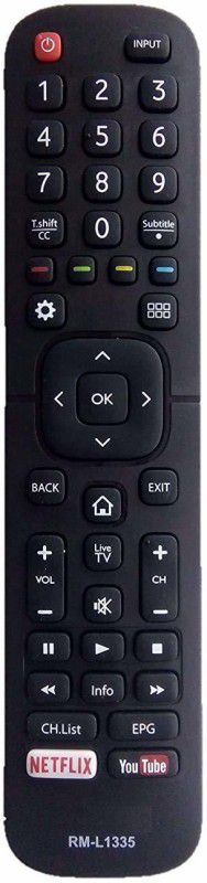 Akshita TV Compatible For LED/LCD TV Universal Remote Control With Netflix & You tube Button ( Chake Image With Old Remote ) HISENCE Remote Controller  (Black)