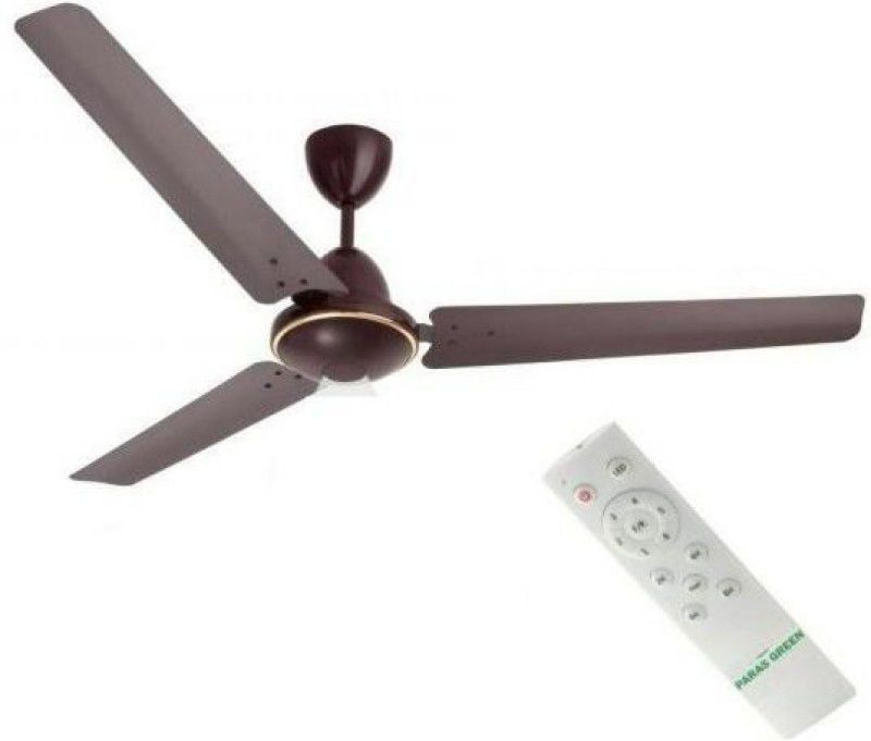 Paras Green Energy Efficient Saver BLDC Remote Control Ceiling Fan, 32W (Brown) 1200 mm Energy Saving 3 Blade Ceiling Fan  (Brown, Pack of 1)
