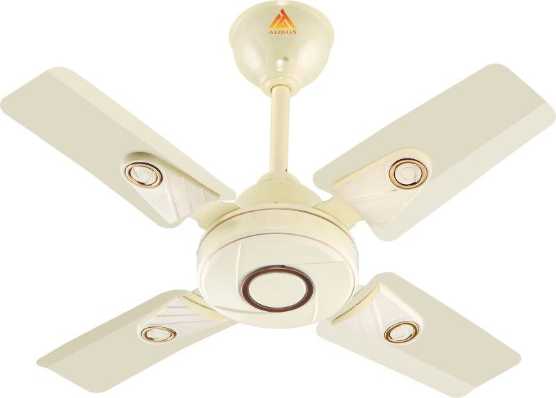 Athots Dixon Ultra High Speed 24 Inch With CNC Winding 600 mm Anti Dust 4 Blade Ceiling Fan  (Ivory, Pack of 1)
