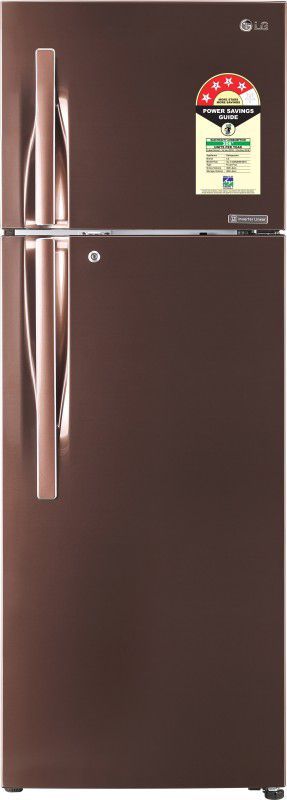 LG 308 L Frost Free Double Door 3 Star Convertible Refrigerator  (Amber Steel, GL-T322RASN)