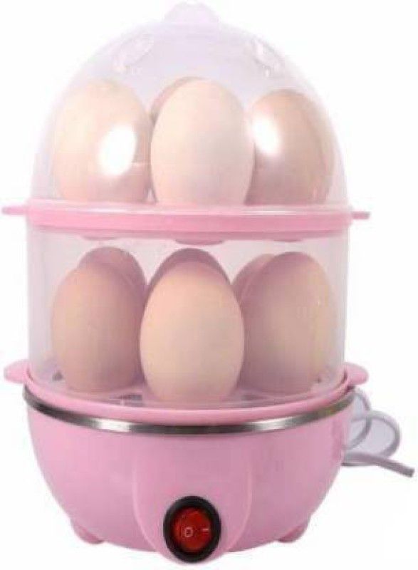 ladila shree enterprise DOUBLE LAYER EGG BOILER Egg Cooker  (Pink, Clear, 12 Eggs)
