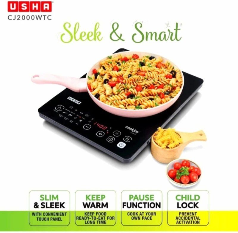 USHA cj2000wtc latest Induction Cooktop  (Black, Gold, Touch Panel)