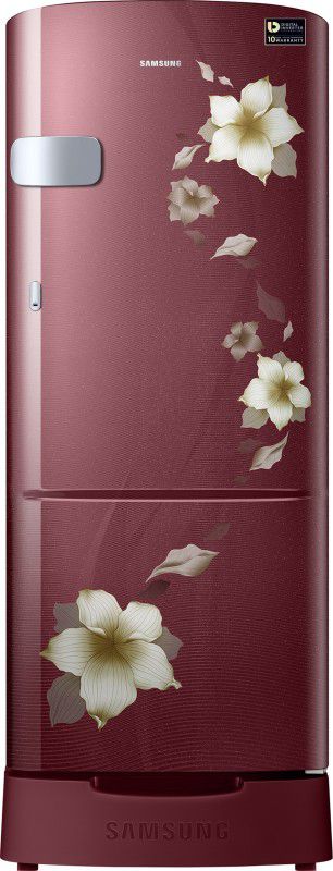 SAMSUNG 192 L Direct Cool Single Door 3 Star Refrigerator with Base Drawer  (Star Flower Red, RR20R1Z2ZR2/HL)