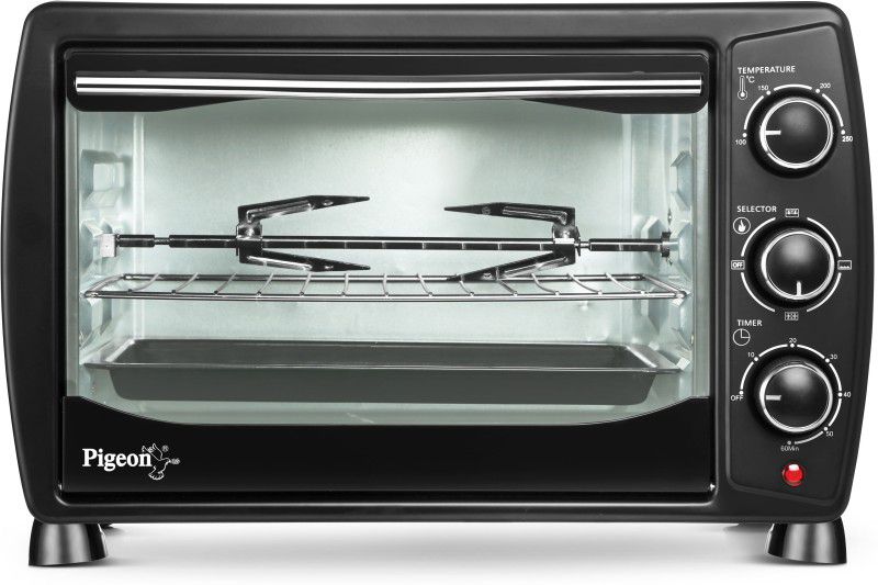 Pigeon 20-Litre PIGEON OVEN 20 LITRES WITH ROTISSERIE Oven Toaster Grill (OTG)  (BLACK)