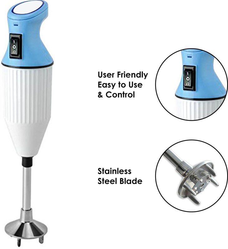 BASCO by Basco Twister 225 W Hand Blender for Kitchen for Shakes Speed Control, 100% Copper Motor 225 W Hand Blender  (Blue)