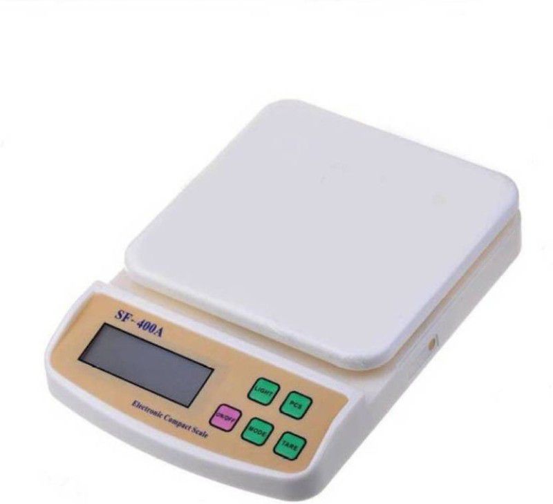 D-DEVOX Premium Quality Electronic Compact Kitchen Scale SF-400A (1gm to 10kgs) Weighing Scale  (White)