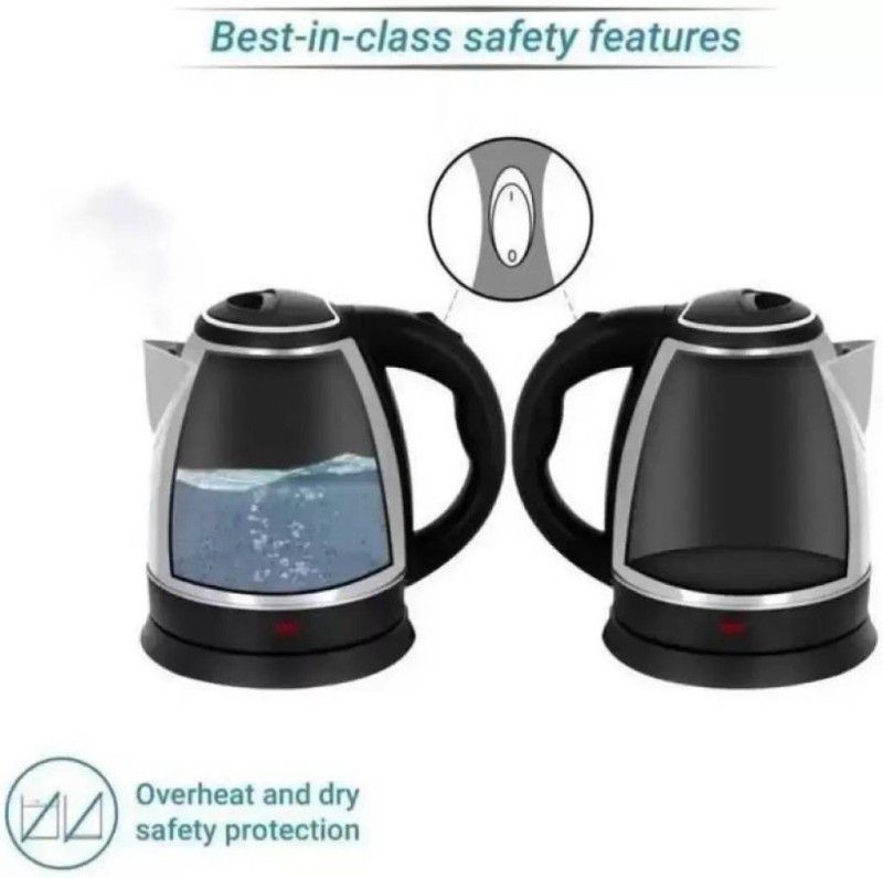 PRATYANG Automatic Stainless Steel Electric Kettle With Auto Shut Off/Boiling Milk/Water Boiler With Handle(Silver)#Quality Assurance Beverage Maker  (2 L, Silver , Black)