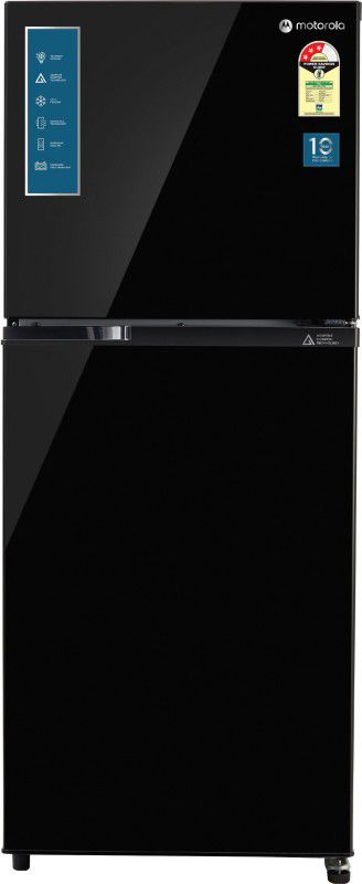 MOTOROLA 271 L Frost Free Double Door 3 Star Refrigerator  (Black Uniglass, 272JF3MTBG)