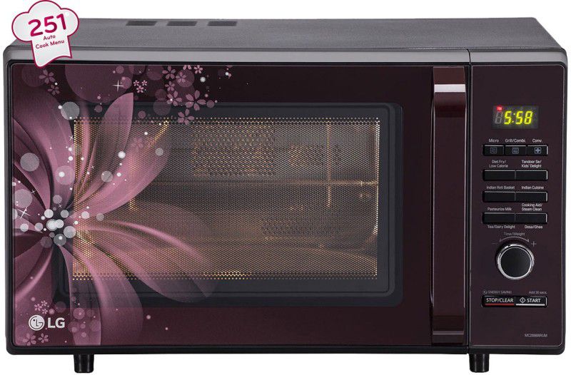 LG 28 L Convection Microwave Oven  (MC2886BRUM, Black)